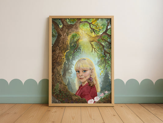 Kunstplakat med Luna og Ask